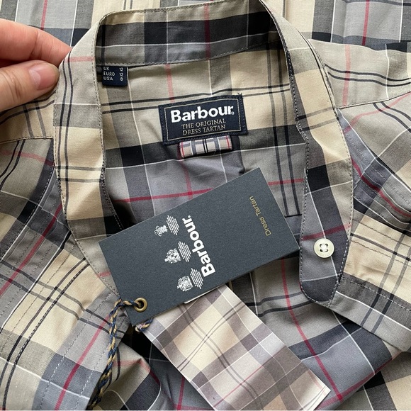 BARBOUR DRESS TARTAN Checked Fitted Long Sleeve Blouse Size 12 NEW WITH TAG - Picture 6 of 6